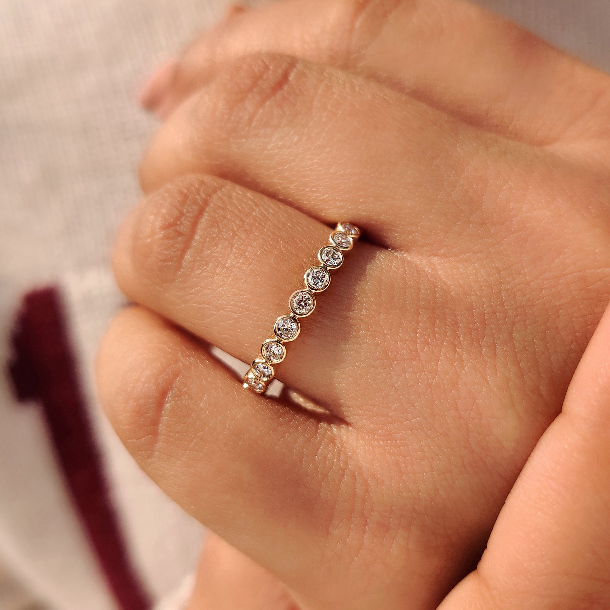 Bezel Set Eternity Round Diamond Wedding Band