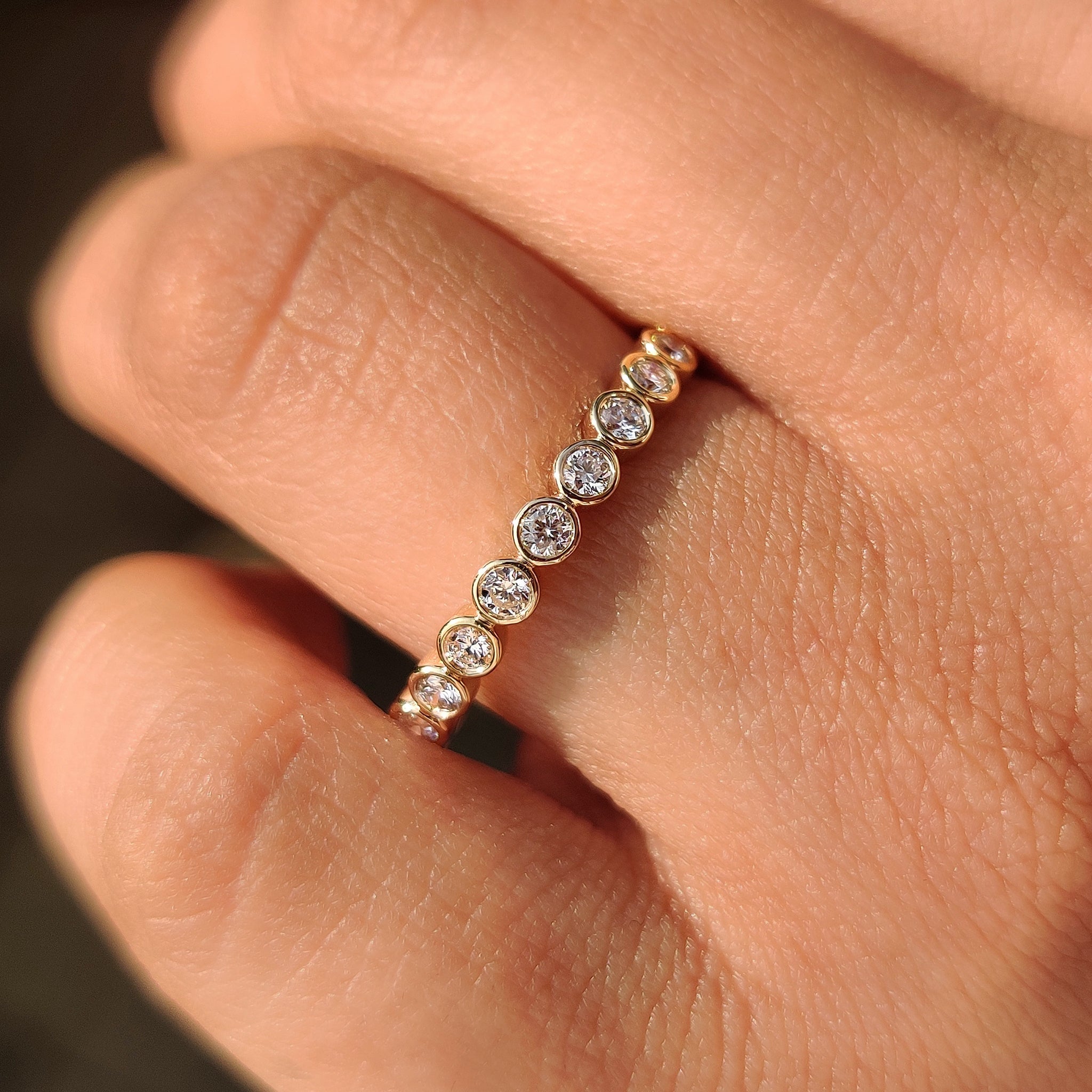 Bezel Set Eternity Round Diamond Wedding Band