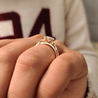 Nature Inspired Marquise Diamond Ring with Secure Leaf Style Prong