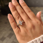 Nature Inspired Marquise Diamond Ring with Secure Leaf Style Prong