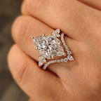 Cluster Setting Marquise Cut Ring With Wedding Band