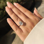 Hexagon Step Cut Solitaire Diamond Ring