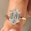 Hexagon Step Cut Solitaire Diamond Ring