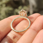 Hexagon Step Cut Solitaire Diamond Ring