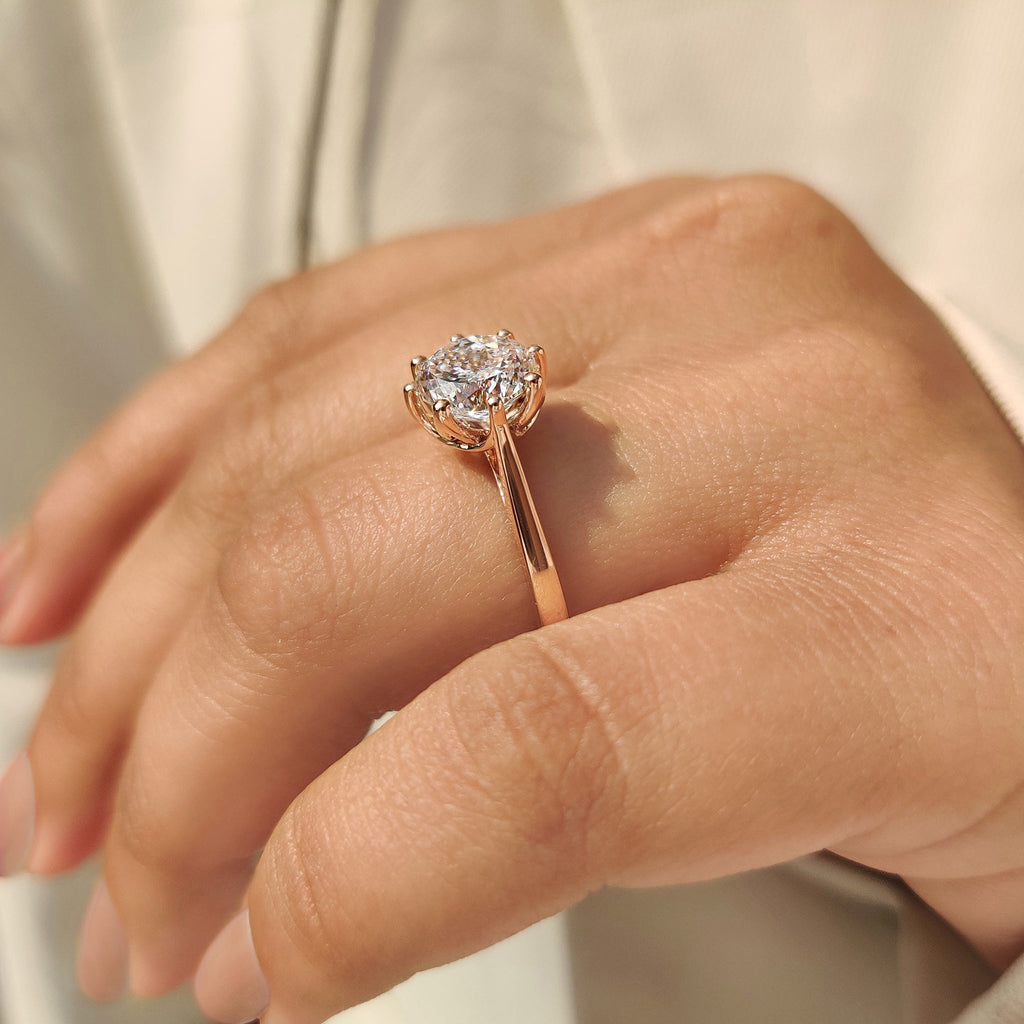 Portuguese Cut Diamond Ring In Solitaire Style