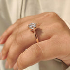 Portuguese Cut Diamond Ring In Solitaire Style