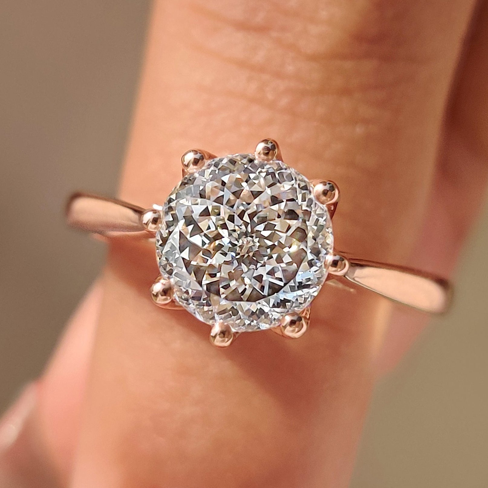 Portuguese Cut Diamond Ring in Solitaire Style Main image