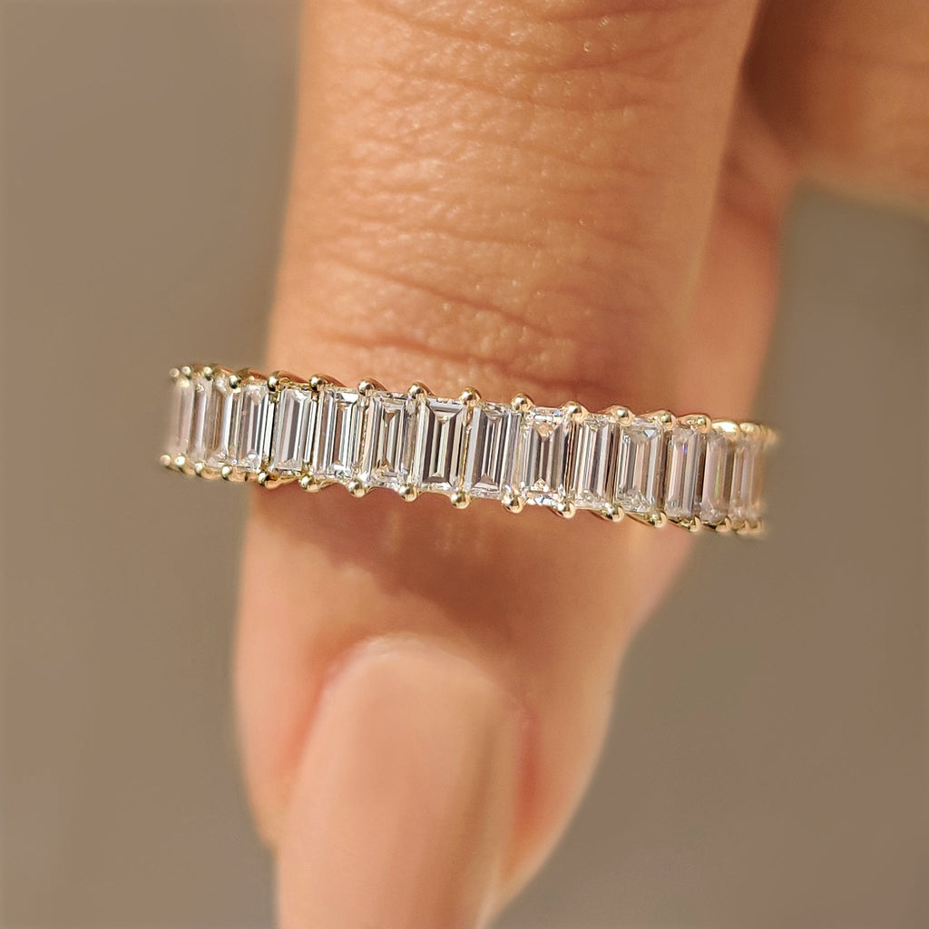 Half Eternity Baguette Diamond Wedding Band