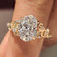 Oval Shaped Engagement Ring In Nature Inspired Style