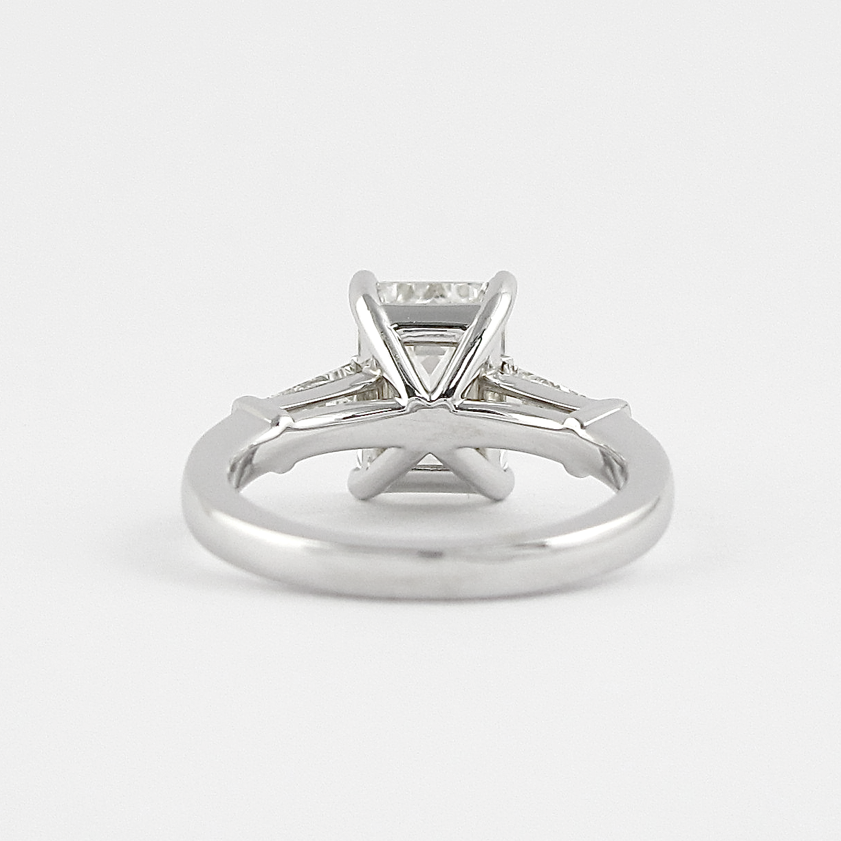 2.30 CT Emerald Moissanite Three Stones Engagement Ring