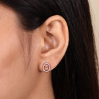 Taurus Earrings Stud In Halo Style