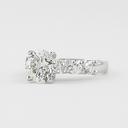 1.0 CT Round Brilliant Cut Pave Moissanite Engagement Ring