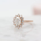 2.00 CT Oval Cut Moissanite Halo Engagement Ring