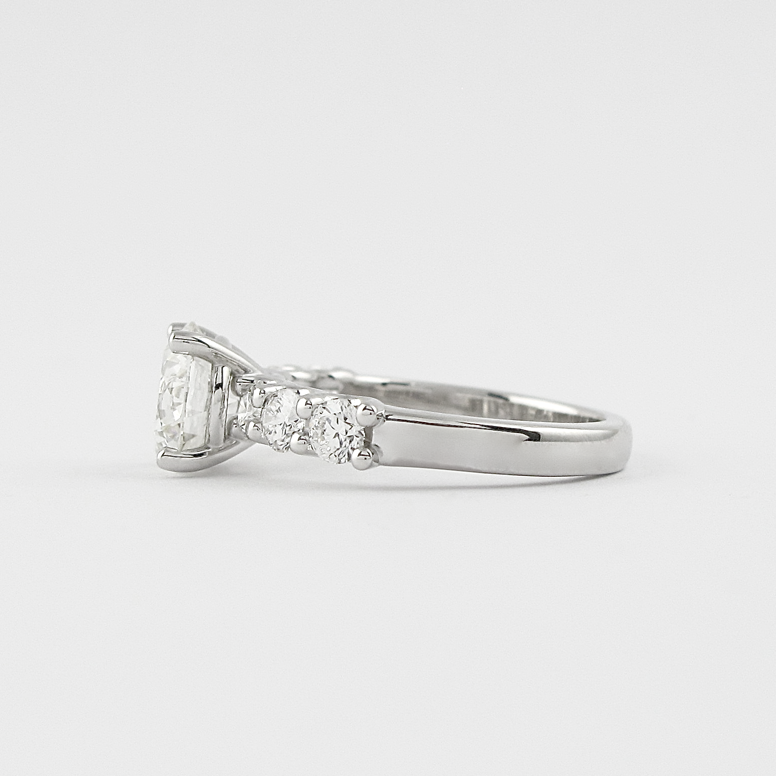 1.0 CT Round Brilliant Cut Pave Moissanite Engagement Ring