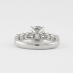 1.0 CT Round Brilliant Cut Pave Moissanite Engagement Ring
