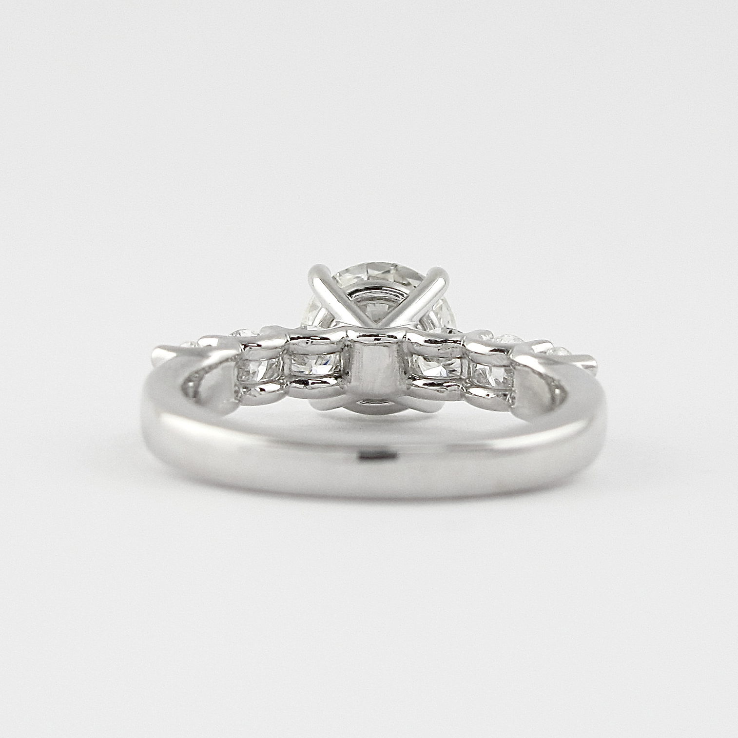 1.0 CT Round Brilliant Cut Pave Moissanite Engagement Ring