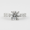 1.0 CT Round Brilliant Cut Pave Moissanite Engagement Ring