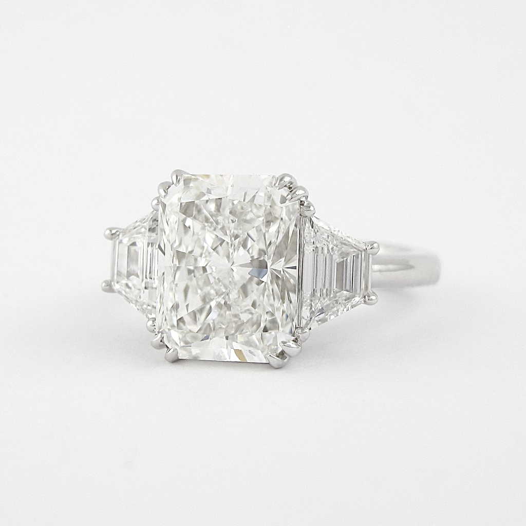 2.50 CT Radiant Moissanite Three Stones Engagement Ring