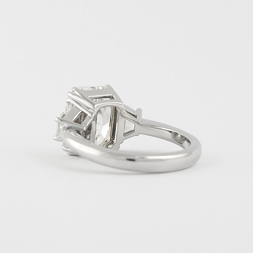 2.50 CT Radiant Moissanite Three Stones Engagement Ring