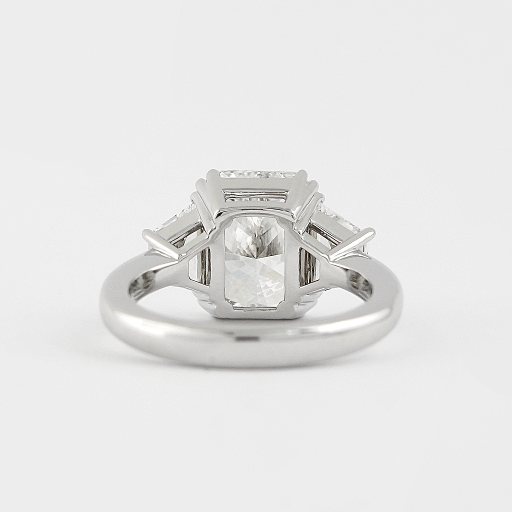2.50 CT Radiant Moissanite Three Stones Engagement Ring