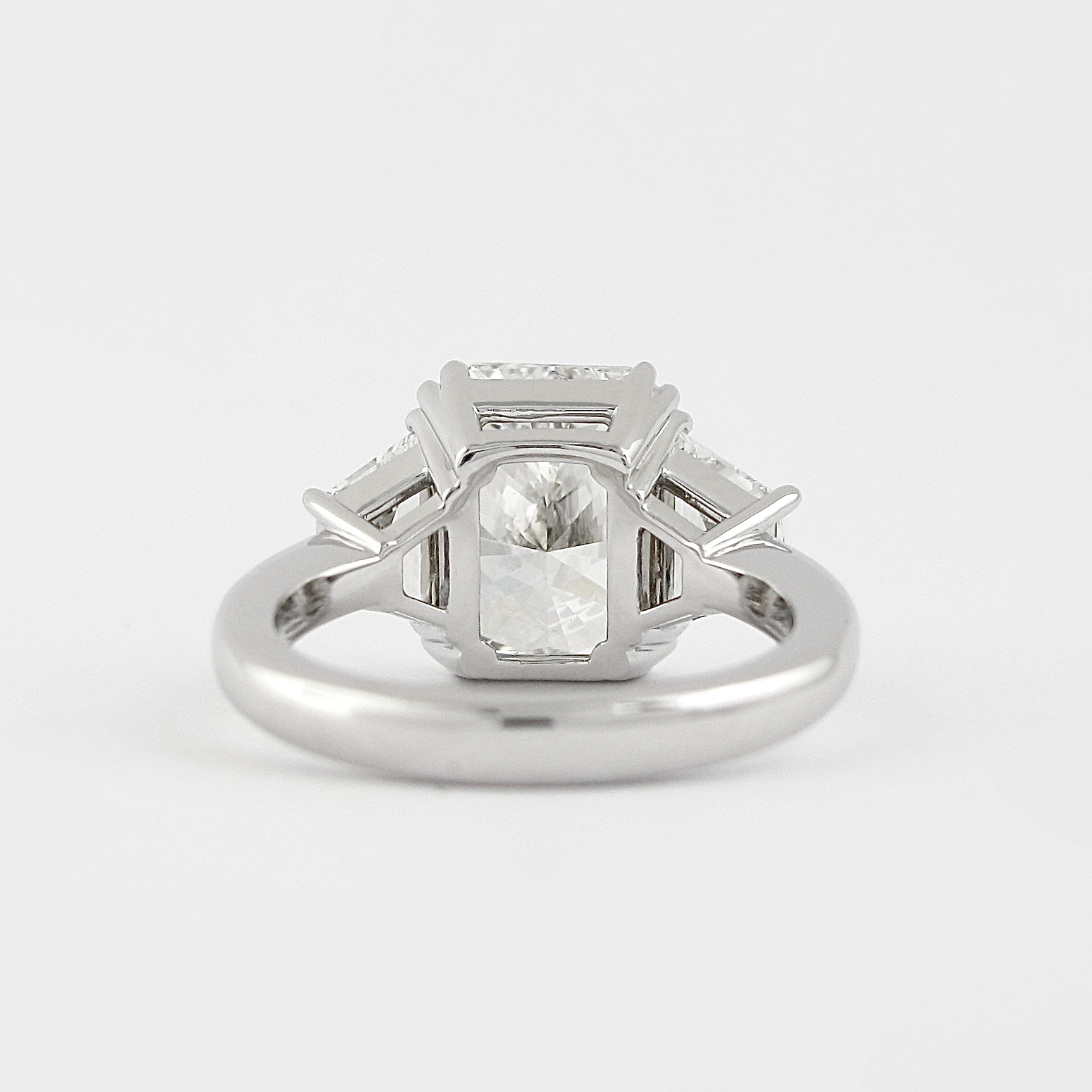 2.50 CT Radiant Moissanite Three Stones Engagement Ring