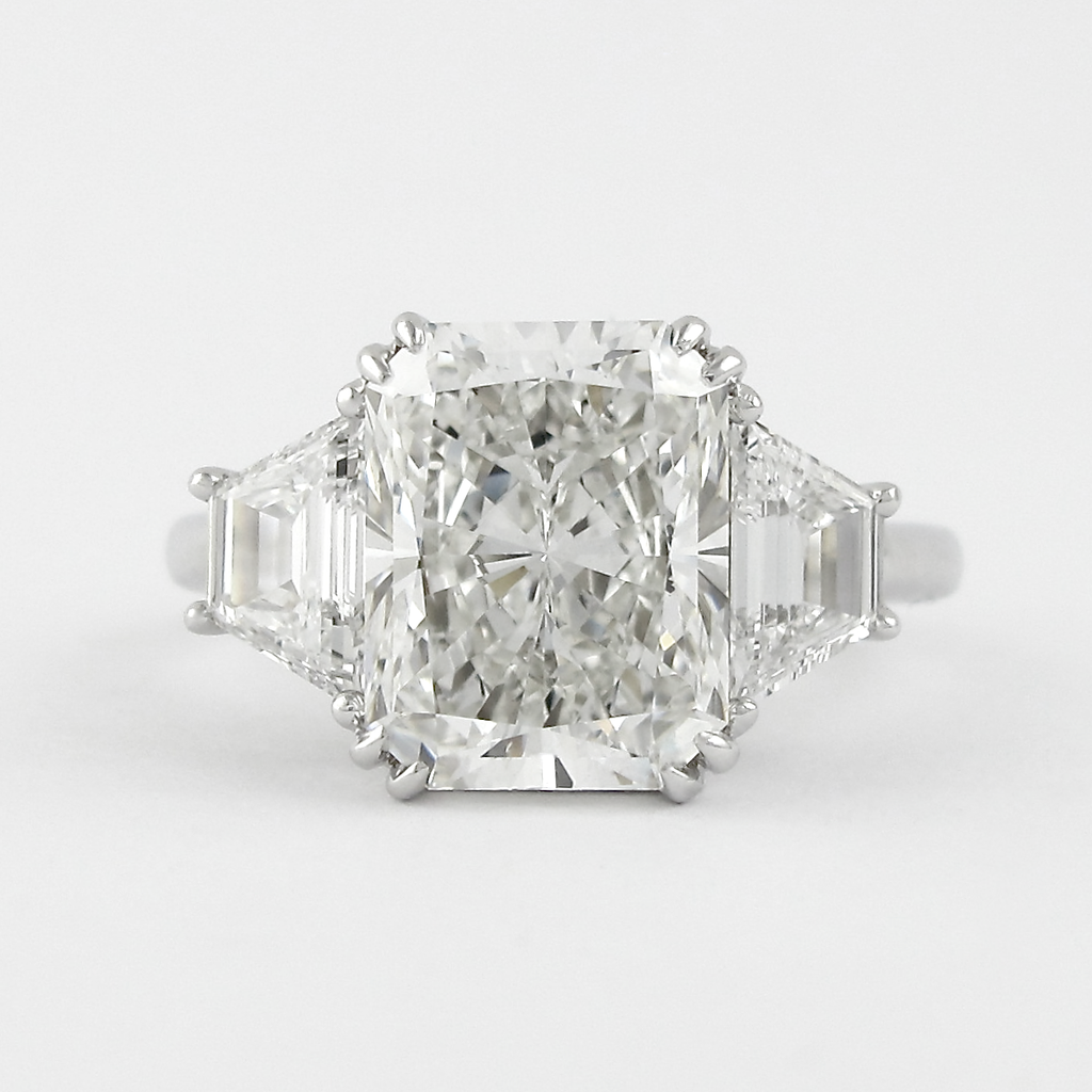 2.50 CT Radiant Moissanite Three Stones Engagement Ring