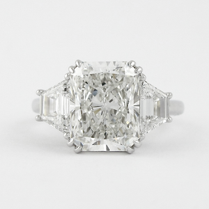 2.50 CT Radiant Moissanite Three Stones Engagement Ring