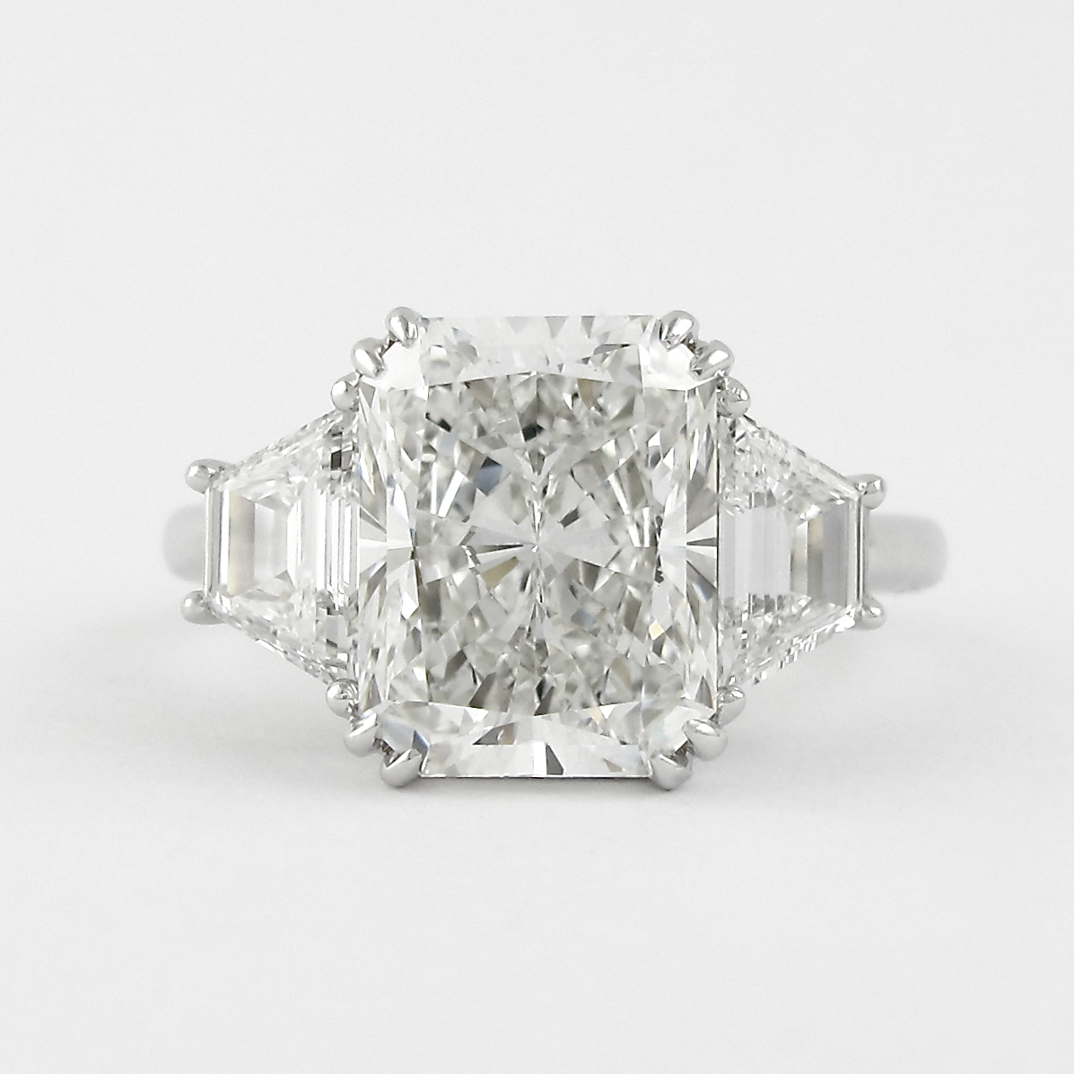 2.50 CT Radiant Moissanite Three Stones Engagement Ring