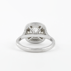 0.95 CT Cushion Cut Double Halo Moissanite Engagement Ring