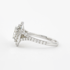 0.95 CT Cushion Cut Double Halo Moissanite Engagement Ring