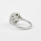 0.95 CT Cushion Cut Double Halo Moissanite Engagement Ring