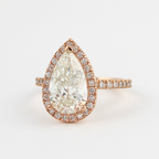 2.10 CT Pear Cut Moissanite Halo Setting Engagement Ring
