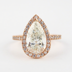 2.10 CT Pear Cut Moissanite Halo Setting Engagement Ring