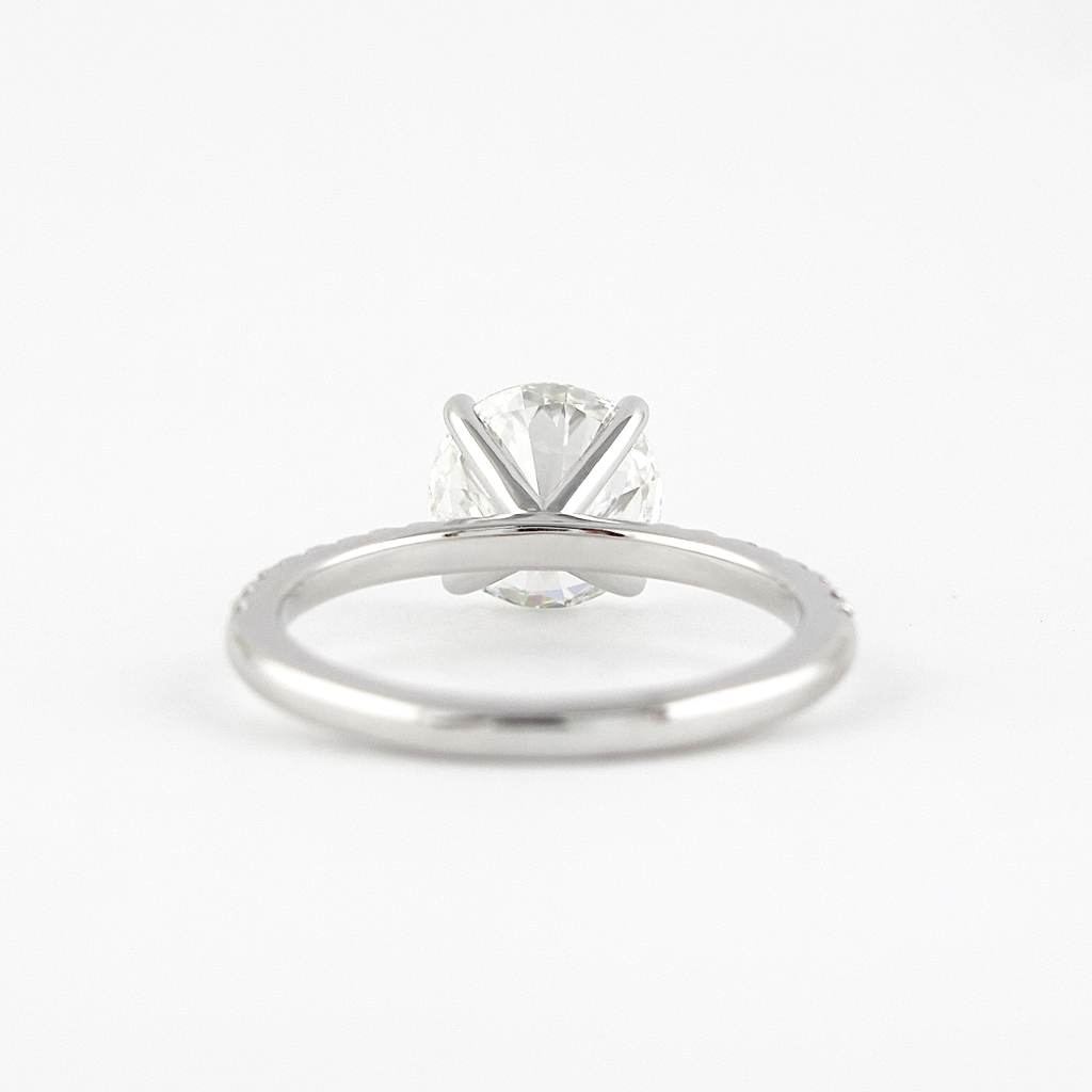 1.50 CT Round Cut Moissanite Pave Setting Engagement Ring