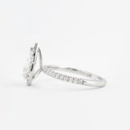 1.50 CT Pear Cut Halo Setting Moissanite Engagement Ring