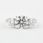 1.20 CT Round Cut Moissanite Three Stone Engagement Ring