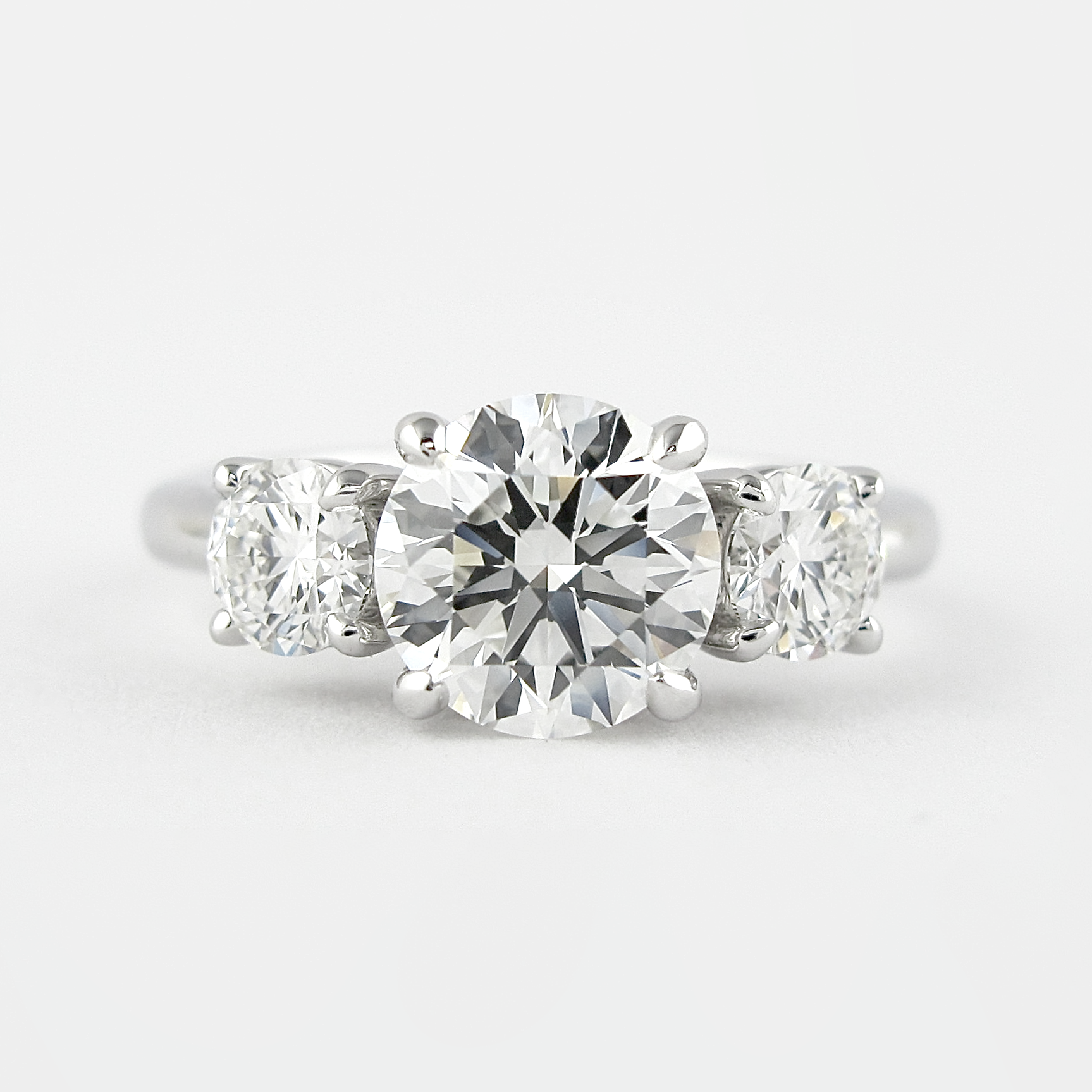 1.20 CT Round Cut Moissanite Three Stone Engagement Ring