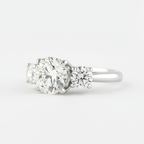 1.20 CT Round Cut Moissanite Three Stone Engagement Ring