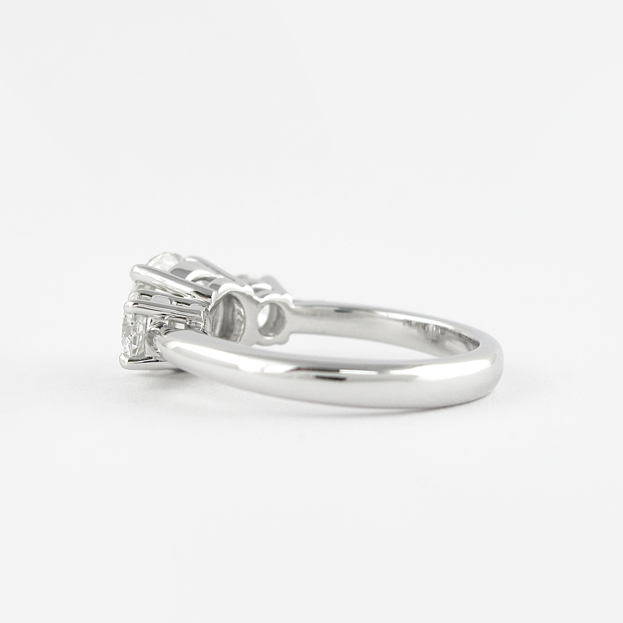 1.20 CT Round Cut Moissanite Three Stone Engagement Ring