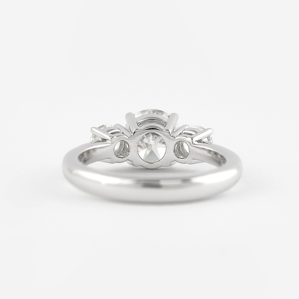1.20 CT Round Cut Moissanite Three Stone Engagement Ring