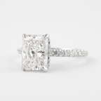 1.80 CT Radiant Cut Pave Setting Moissanite Engagement Ring