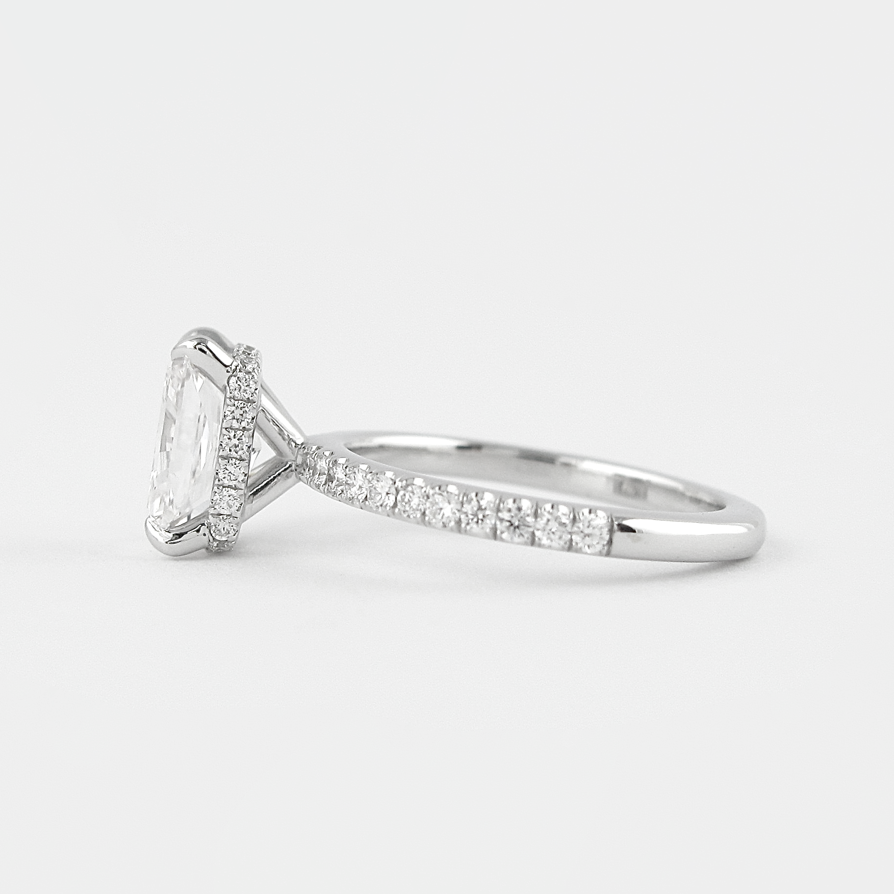 1.80 CT Radiant Cut Pave Setting Moissanite Engagement Ring