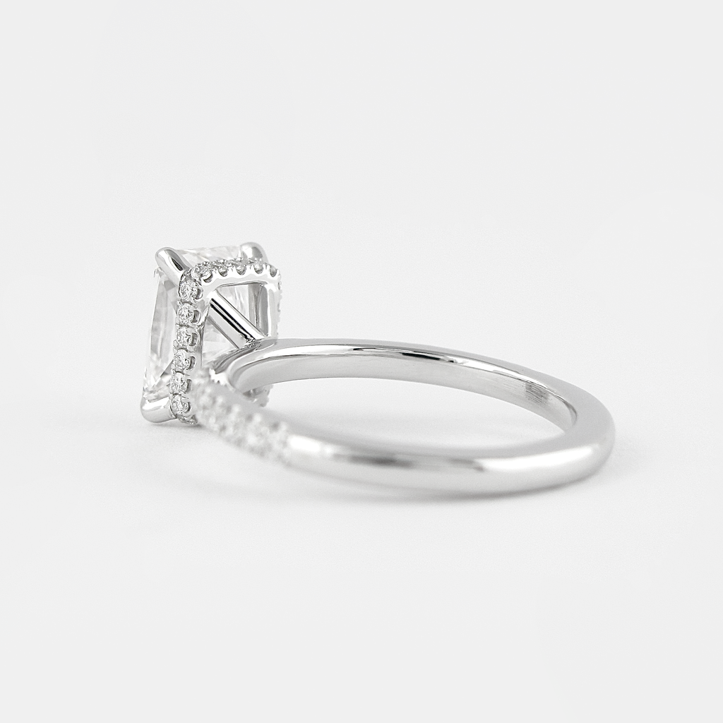 1.80 CT Radiant Cut Pave Setting Moissanite Engagement Ring
