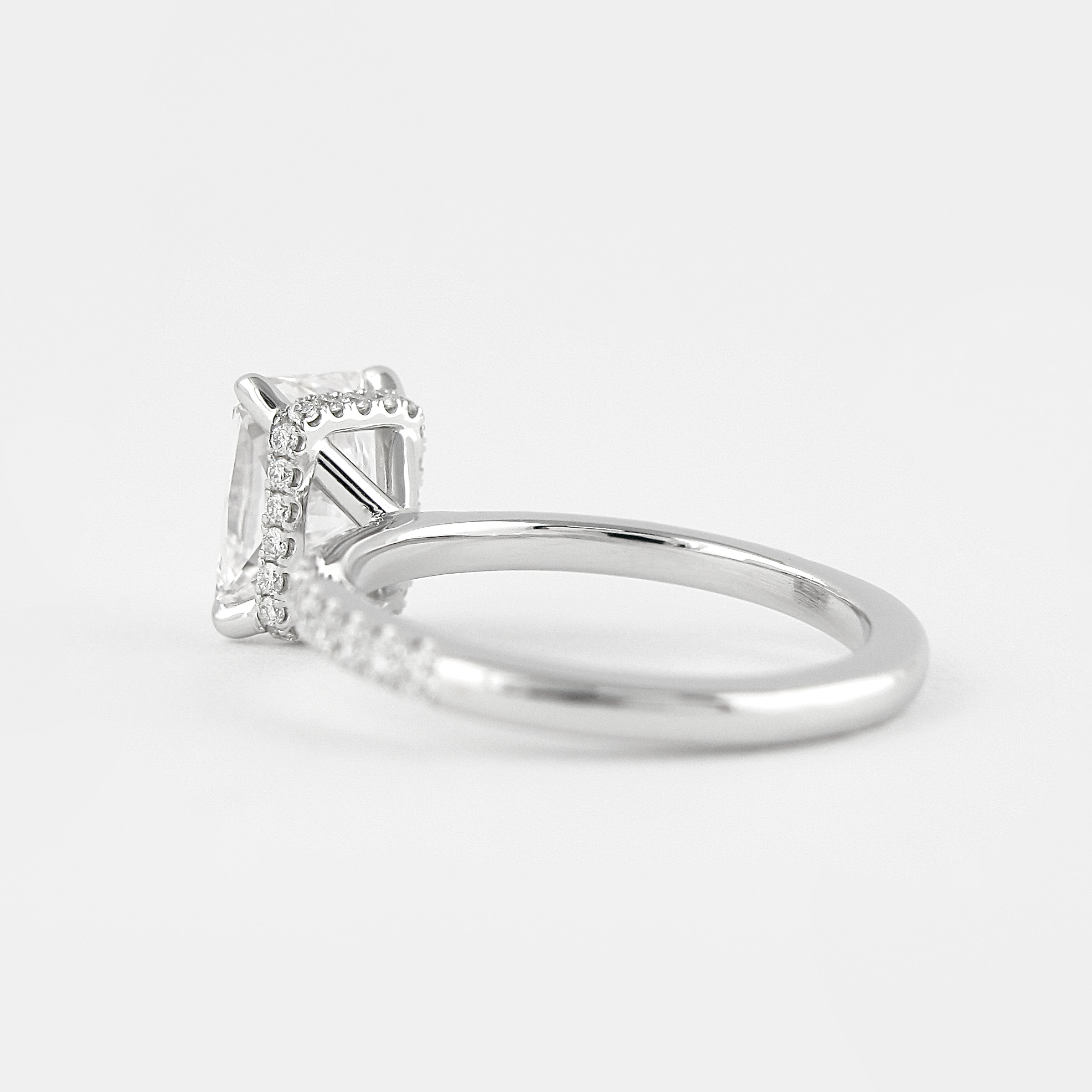 1.80 CT Radiant Cut Pave Setting Moissanite Engagement Ring