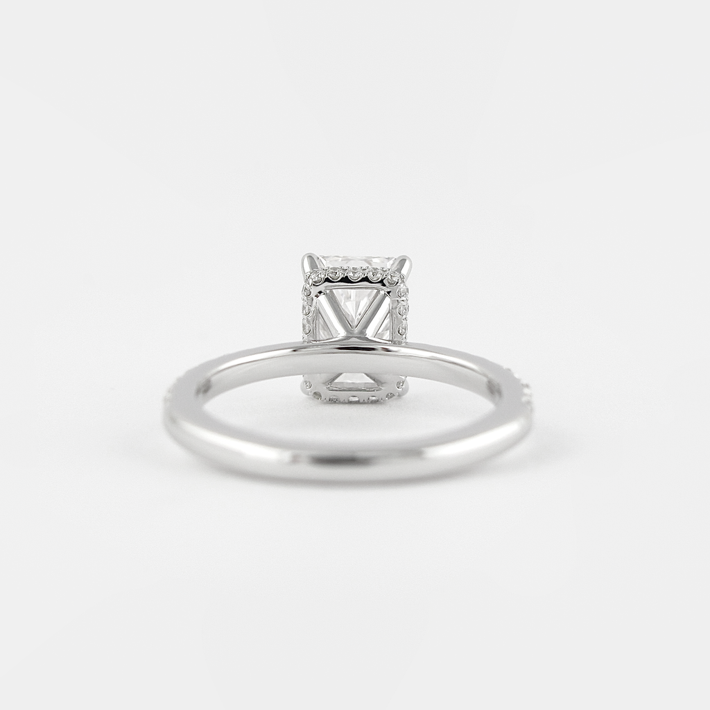 1.80 CT Radiant Cut Pave Setting Moissanite Engagement Ring