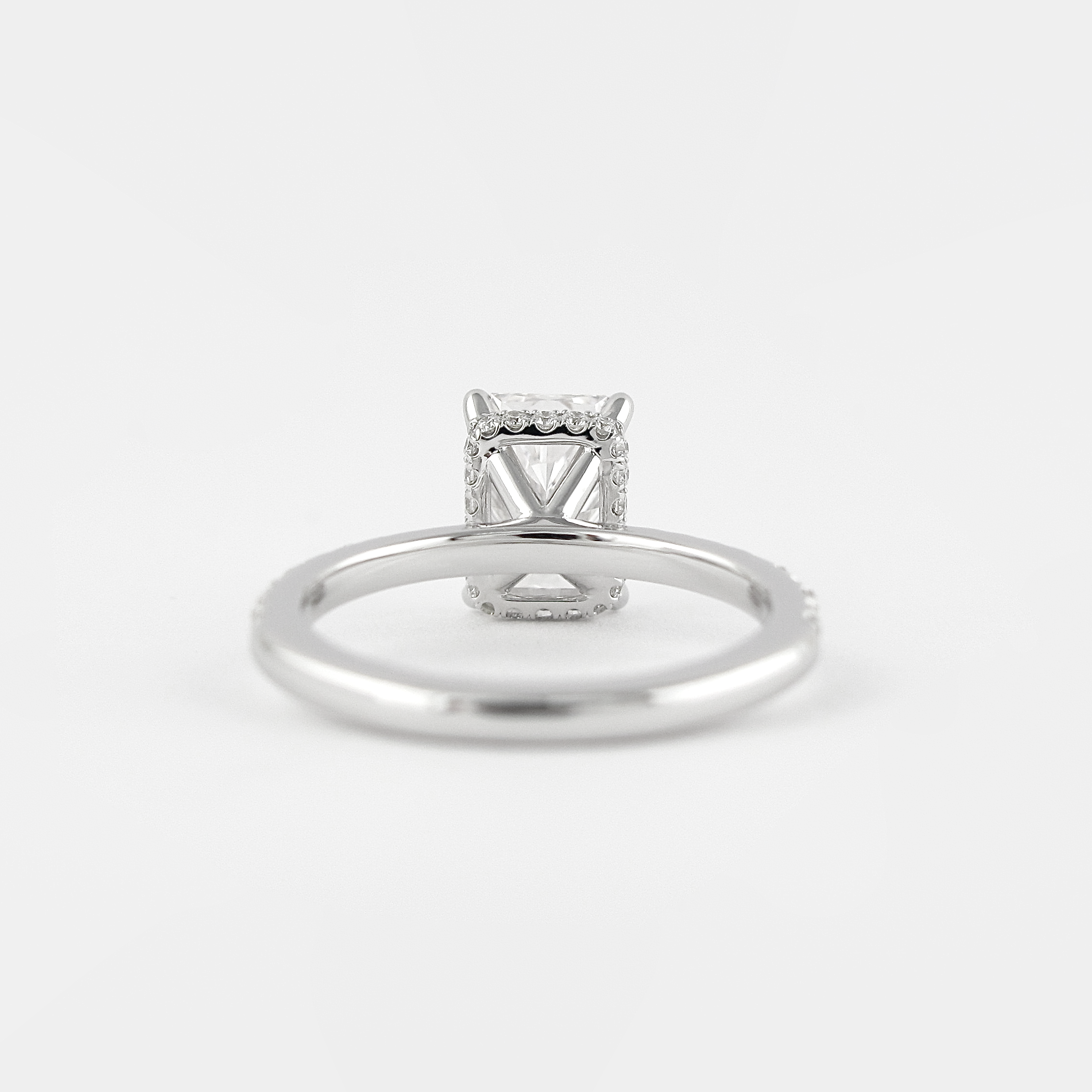1.80 CT Radiant Cut Pave Setting Moissanite Engagement Ring