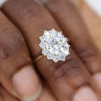 2.00 CT Oval Cut Moissanite Halo Engagement Ring