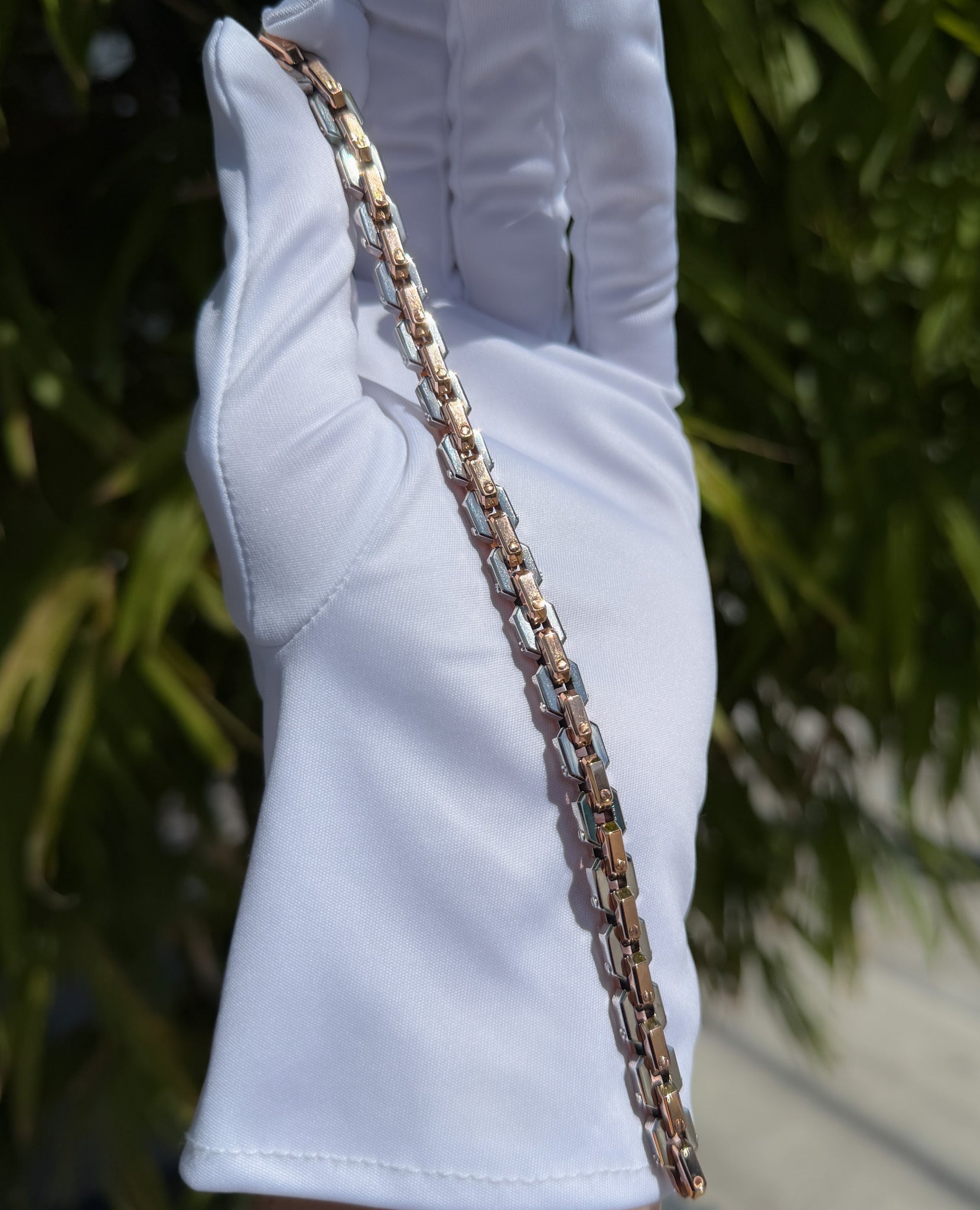 EMPIRE CHAIN Link Bracelet in Two-Tone Gold - 6mm