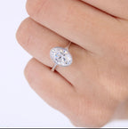 2.0 CT Oval Cut Moissanite Bezel Engagement Ring