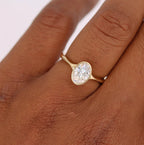 2.0 CT Oval Cut Moissanite Bezel Engagement Ring